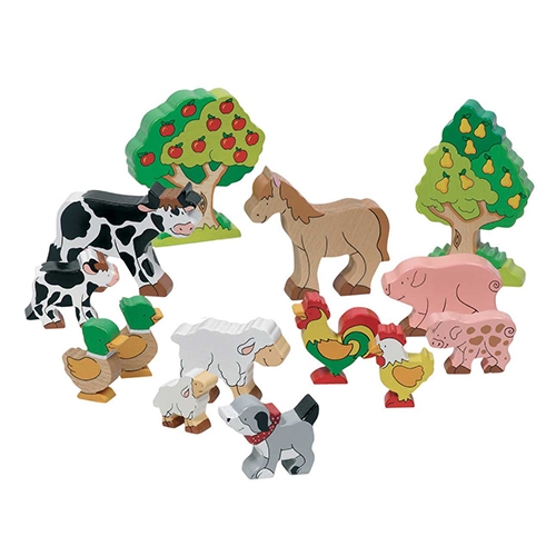 ANIMALI FATTORIA IN LEGNO - CONF.14 PZ.