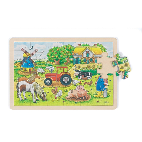 PUZZLE LEGNO/CARTONE CM.30X20  - LA FATTORIA (24 PZ.)