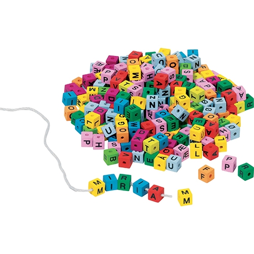 CUBI ALFABETO PER INFILATURA - 325 PZ. COL. ASS.