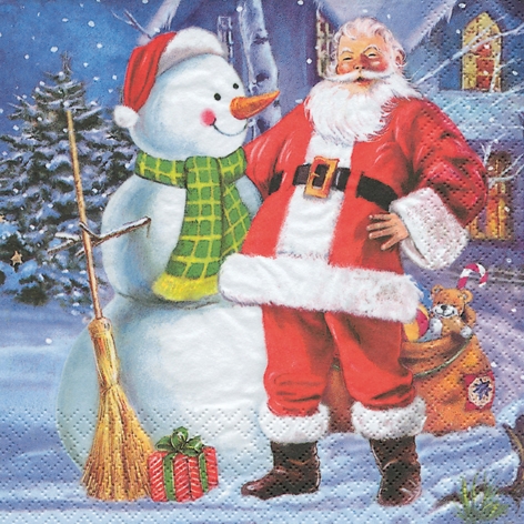 TOVAGLIOLI CM.33X33 - CONF.20 PZ. - BABBO NATALE