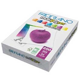 Carta LASER A4 Gr.200 Fg.250 210x297mm MULTIPAPER FABRIANO