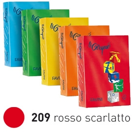 Carta Colorata LECIRQUE A4 80gr 500fg rosso scarlatto 209 FAVINI