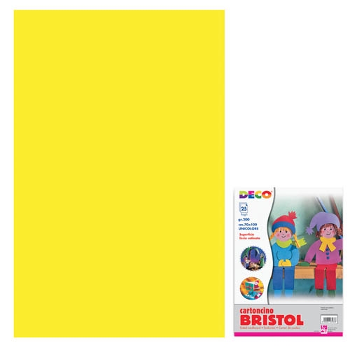 CARTONCINO BRISTOL CM.70X100 - GIALLO CHIARO (min.ord.125 o multipli)