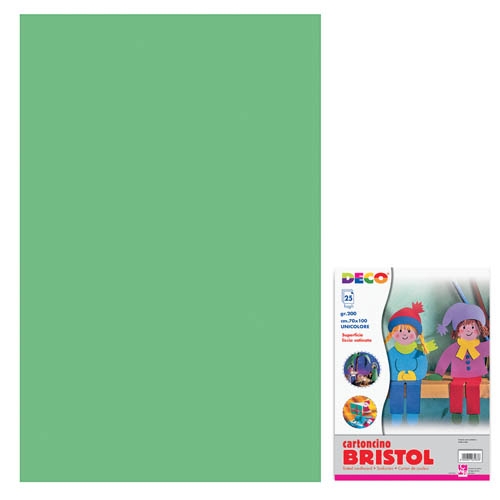 CARTONCINO BRISTOL CM.70X100 - VERDE CHIARO (min.ord.125 o multipli)