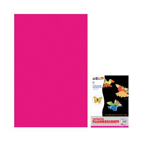 CARTONCINO  FLUORESCENTE CM. 50X70 - CICLAMINO - CONF.10 FG.