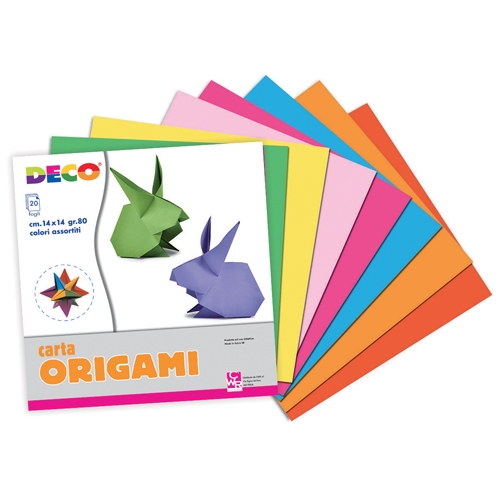 CARTA ORIGAMI - CONF. 20 FOGLI CM.14X14 - COL. ASS. (min.ord.25 o multipli)