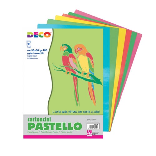 CARTONCINI PASTELLO - ALBUM 21 FOGLI CM.35X50 COL. ASS. (min.ord.5 o multipli)