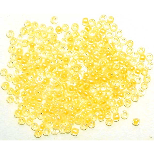 PERLINE VETRO TRASPARENTI 10/0 - SCAT. GR. 30 - GIALLO FLUO (min.ord.6 o multipli)