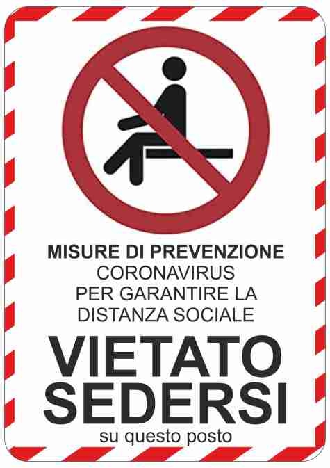 Adesivo STOP NON SEDERSI A5 Plastificato 14,5x21 cm