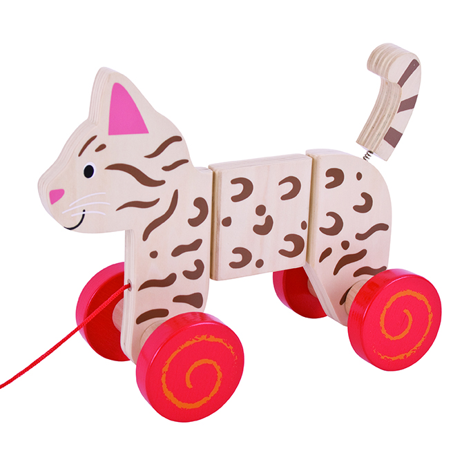 GATTO TRAINABILE IN LEGNO CM.28X21
