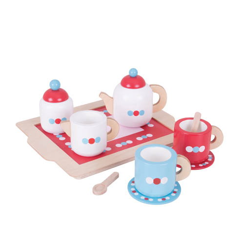 SERVIZIO THÈ/CAFFÈ IN LEGNO - SET 10 PEZZI