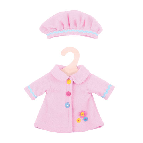 VESTITINO ROSA CON CAPPELLO - PER BAMBOLA CM.30