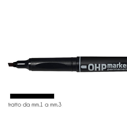 MARKER OHP PUNTA GROSSA - NERO (min.ord.10 o multipli)