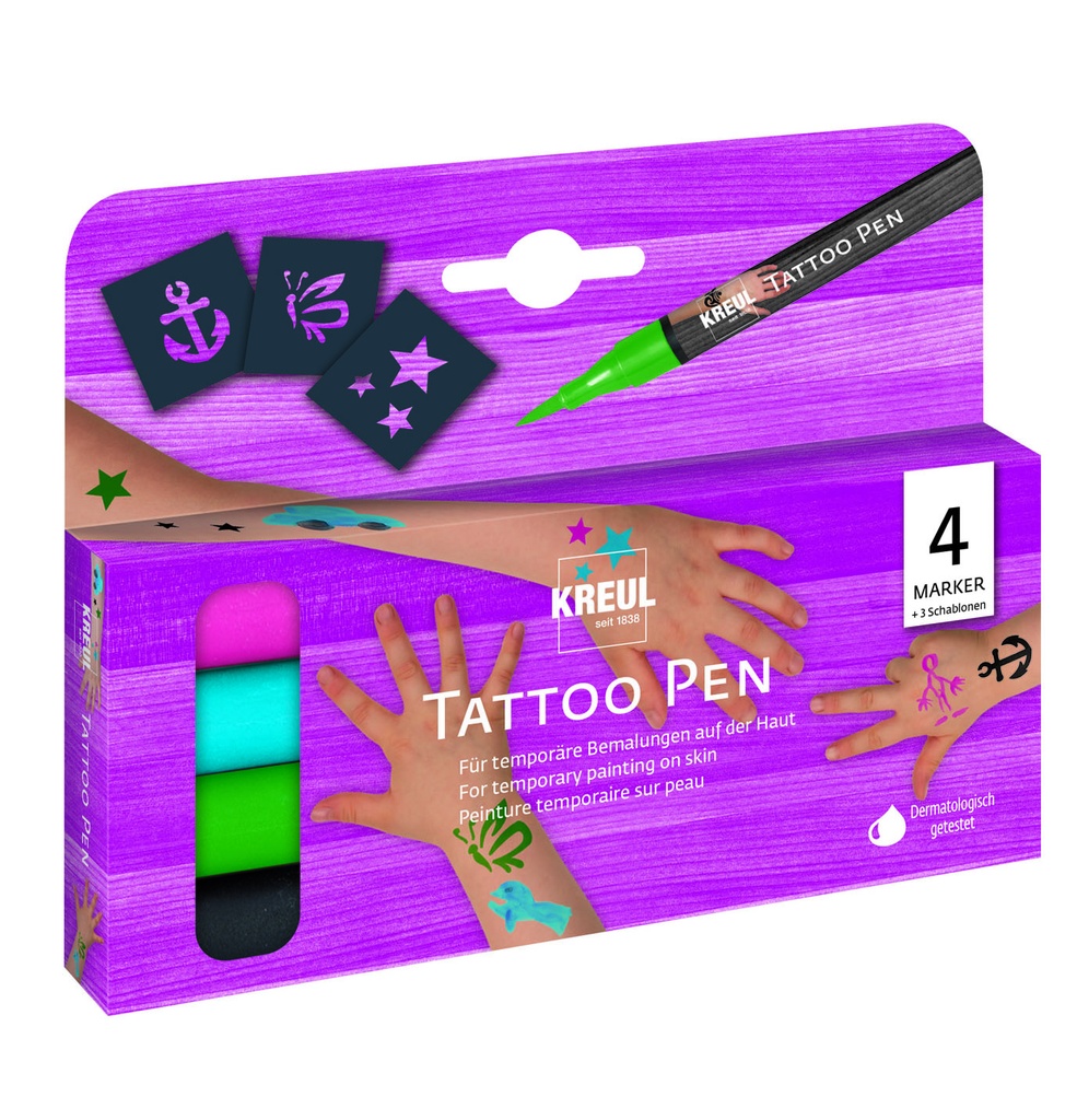 PENNARELLI TATTOO SET PZ. 4 + 3 STENCIL