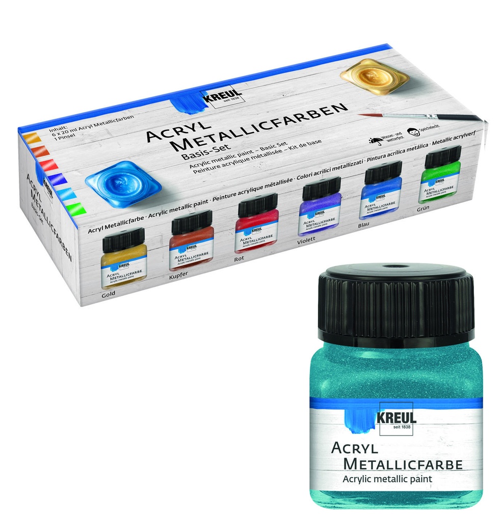 KREUL - VERNICE ACRILICA METAL 20 ML -   SET 6 CLASSIC