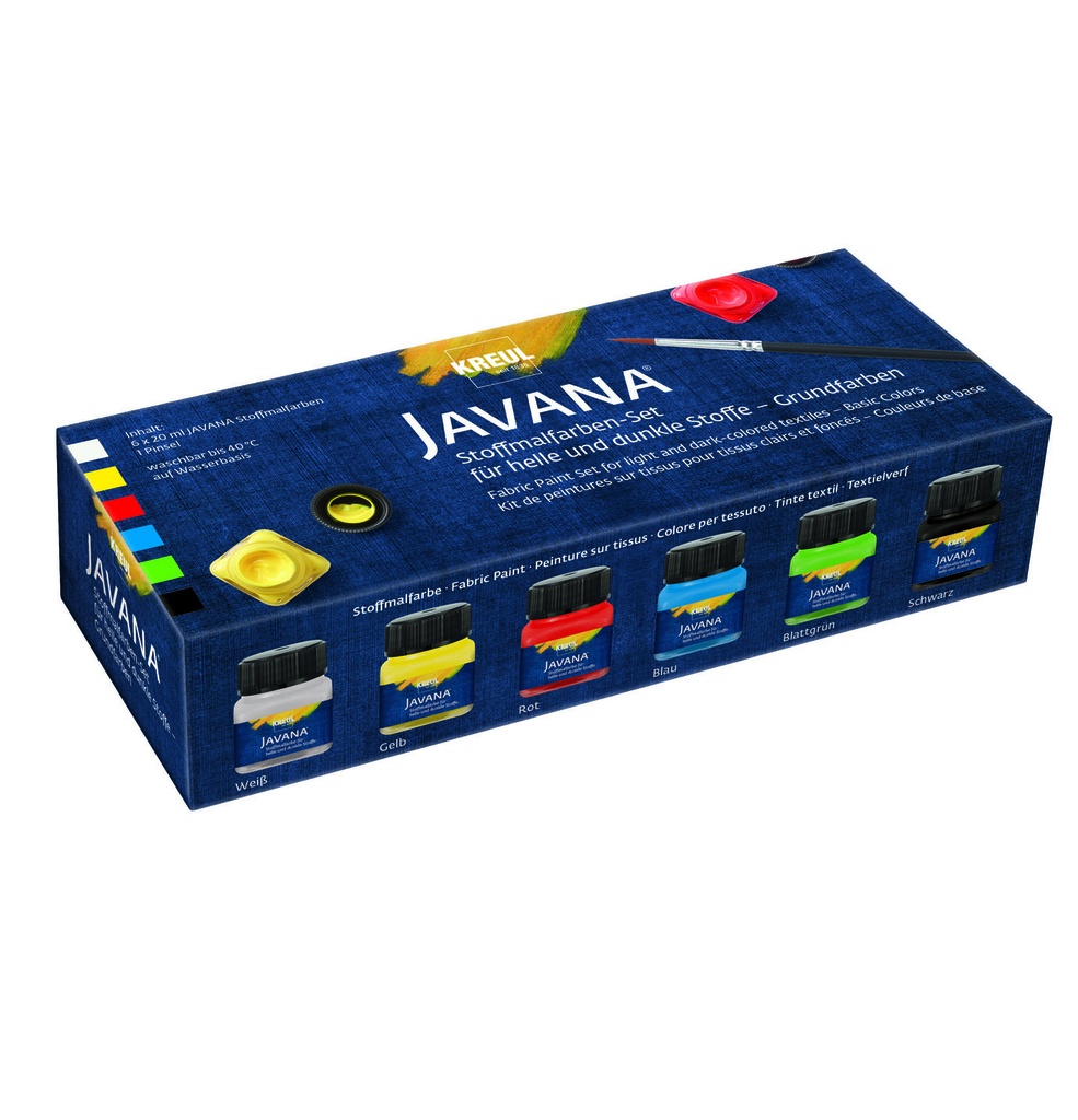 KREUL - JAVANA VERNICE TESSUTI CHIARI E  SCURI 20 ML - SET 6 CLASSIC
