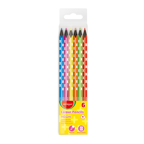 MATITE "NEON FLUO" 6 ASSORTITE - IN SCATOLETTA APPENDIBILE (min.ord.12 o multipli)
