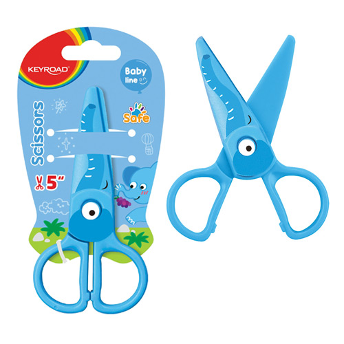 FORBICI SICUREZZA PER BAMBINI CM. 12,5 STAMPA ANIMALI (min.ord.12 o multipli)
