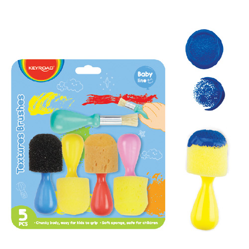 PENNELLI IN SPUGNA PER BIMBI - SET PZ. 5
