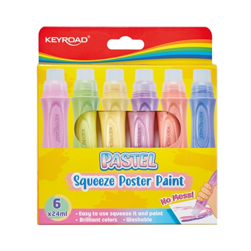 TEMPERA SQUEEZE SET PZ. 6 COLORI PASTEL (min.ord.4 o multipli)