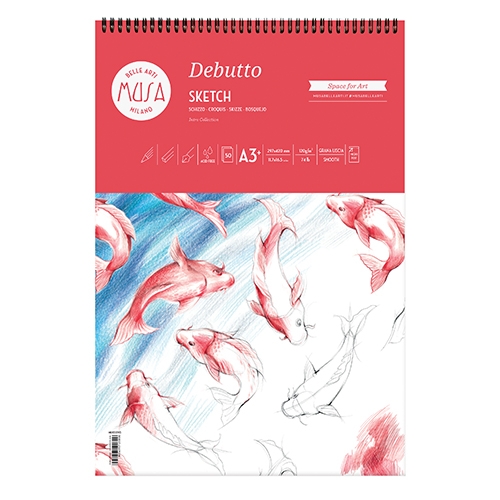 DEBUTTO - SCHIZZO SPIRALE 50 FG. 120 GR. - CM.29,7X42 (A3+) (min.ord.4 o multipli)