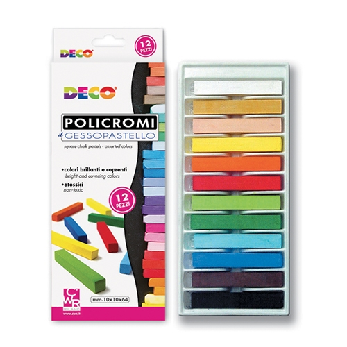 GESSI POLICROMI - SCATOLA 12 PZ. - COLORI  ASSORTITI
