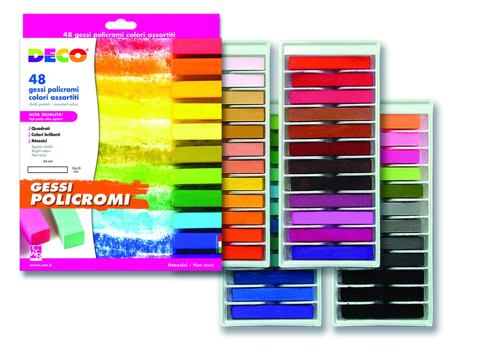 GESSI POLICROMI - SCATOLA 48 PZ. - COLORI ASSORTITI