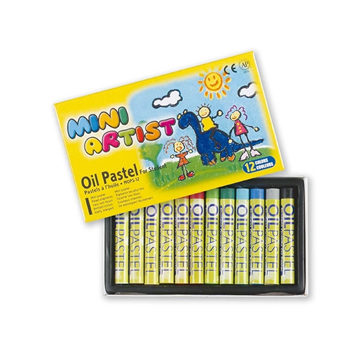 PASTELLI A OLIO TONDI "MINI" - SCATOLA 12 PZ. ASSORTITI (min.ord.3 o multipli)