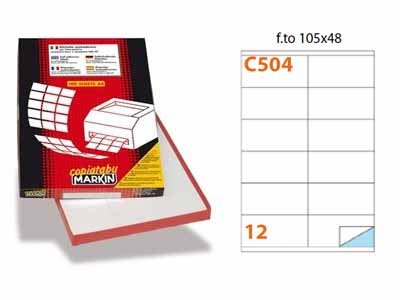 Etichette Laser mm 105x48 Cf.100 Fg. = 1200 ETICH.
