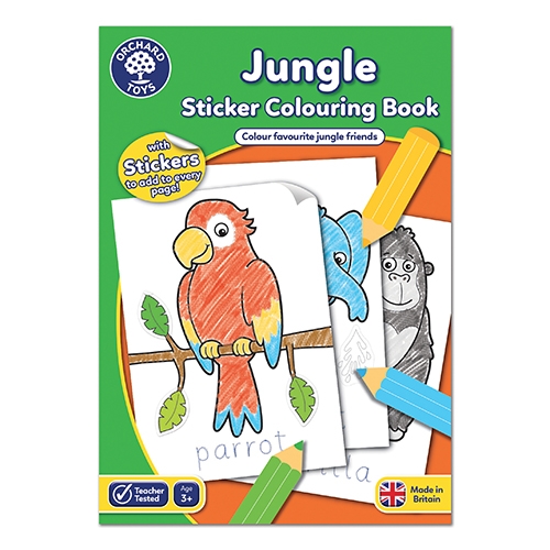 ALBUM DA COLORARE CON STICKERS - GIUNGLA (INGLESE)
