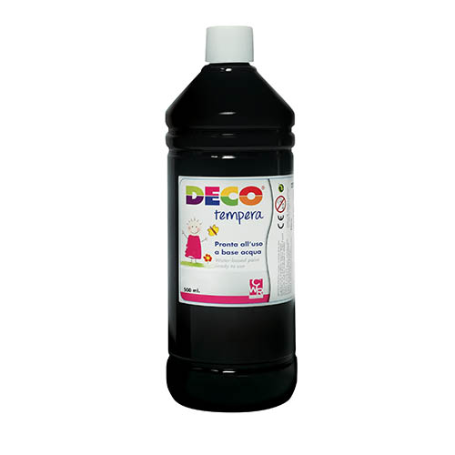 TEMPERA FLACONE ML.500 - NERO (min.ord.6 o multipli)
