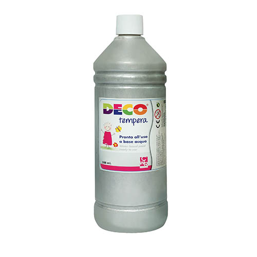 TEMPERA - FLACONE ML.500 - ARGENTO (min.ord.6 o multipli)