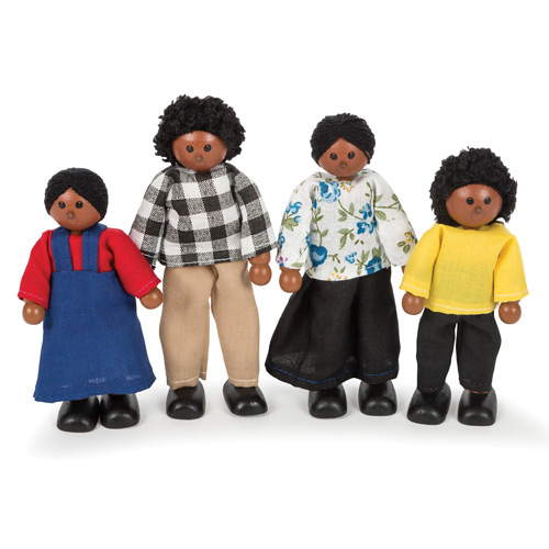 PERSONAGGI IN LEGNO - FAMIGLIA AFRICANA - SET PZ. 4