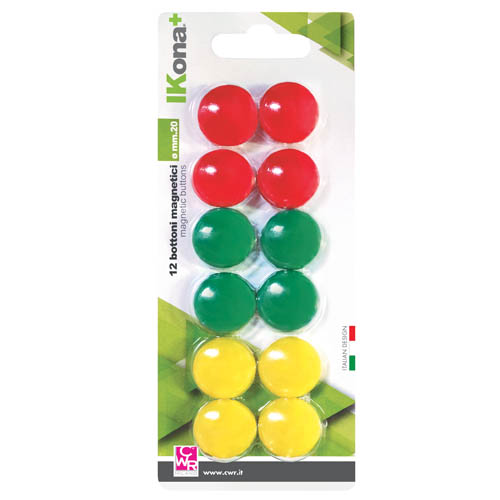 BOTTONI MAGNETICI MM. 20 - CONF. 12 PZ. ASS. (min.ord.6 o multipli)