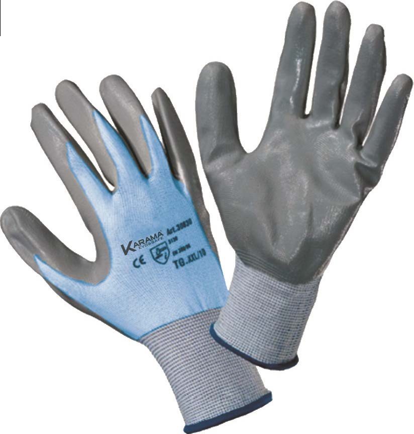 GUANTI IN NYLON NITRILE GRIGIO