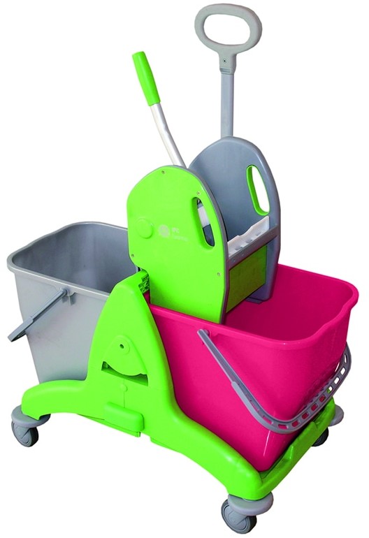 Carrello PULIZIA 2x25LT.=50 + STRIZZATORE