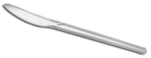 Posate in plastica COLTELLI BIANCHI Conf.100 Pz.