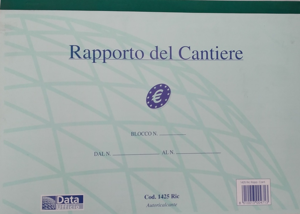 Blocco RAPPORTO DEL CANTIERE 50 pagine