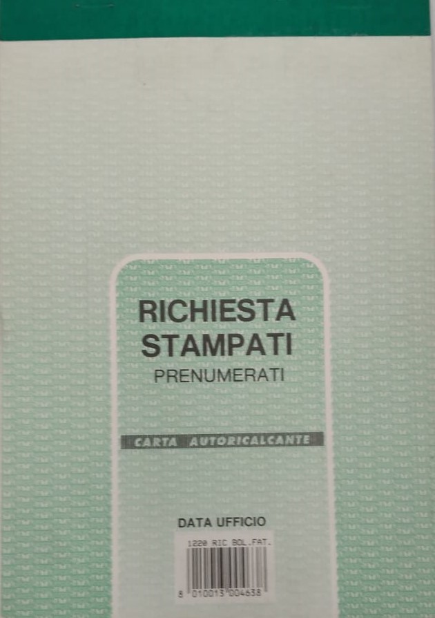 RICHIESTA STAMPATI PRENUMERATI BLOCCO 1220RIC