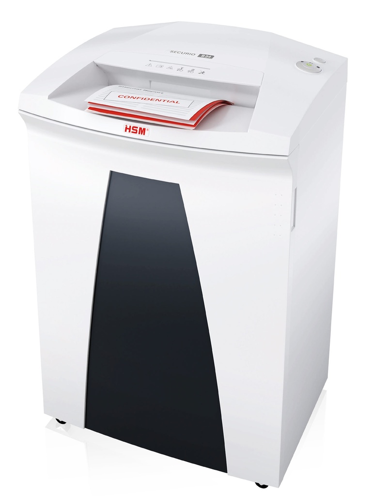 Distruggidocumenti HSM Securio B34 frammenti 4,5x30mm - luce 310mm - 20/22fg - P4 - 100 lt