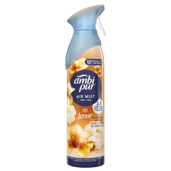 Deodorante per ambienti Lenor  elimina ordori 185ml.  Oro e Fiori di Vaniglia