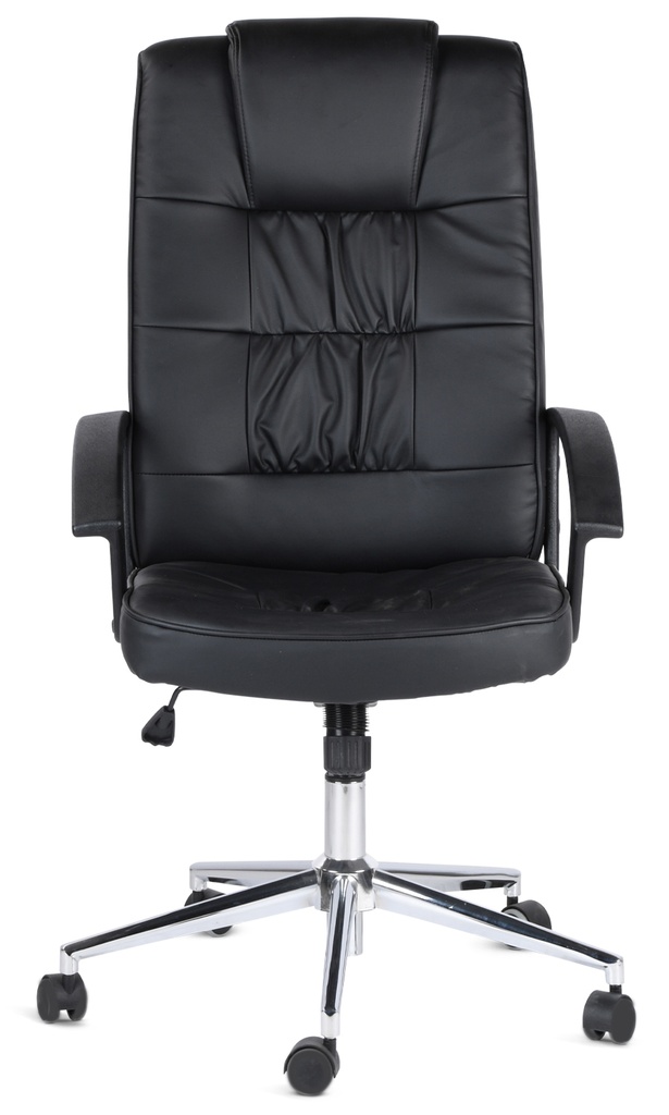 Poltrona Direzionale EMIRO Braccioli nylon base cromata, similpelle Nero max 90kg
