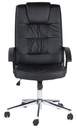Poltrona Direzionale EMIRO Braccioli nylon base cromata, similpelle Nero max 90kg