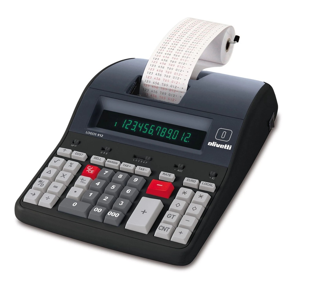Calcolatrice Scrivente OLIVETTI LOGOS912 12 Cifre 2 Colori di Stampa