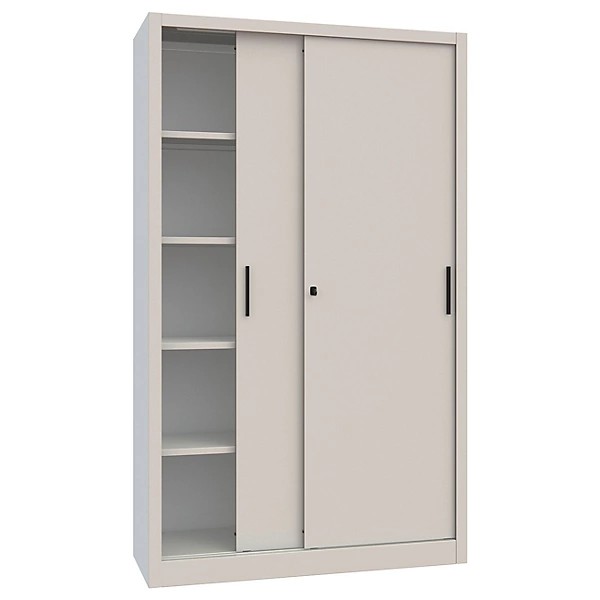 Armadio Metallico ANTE SCORREVOLI L120 P45 H200 GRIGIO - 4 Ripiani