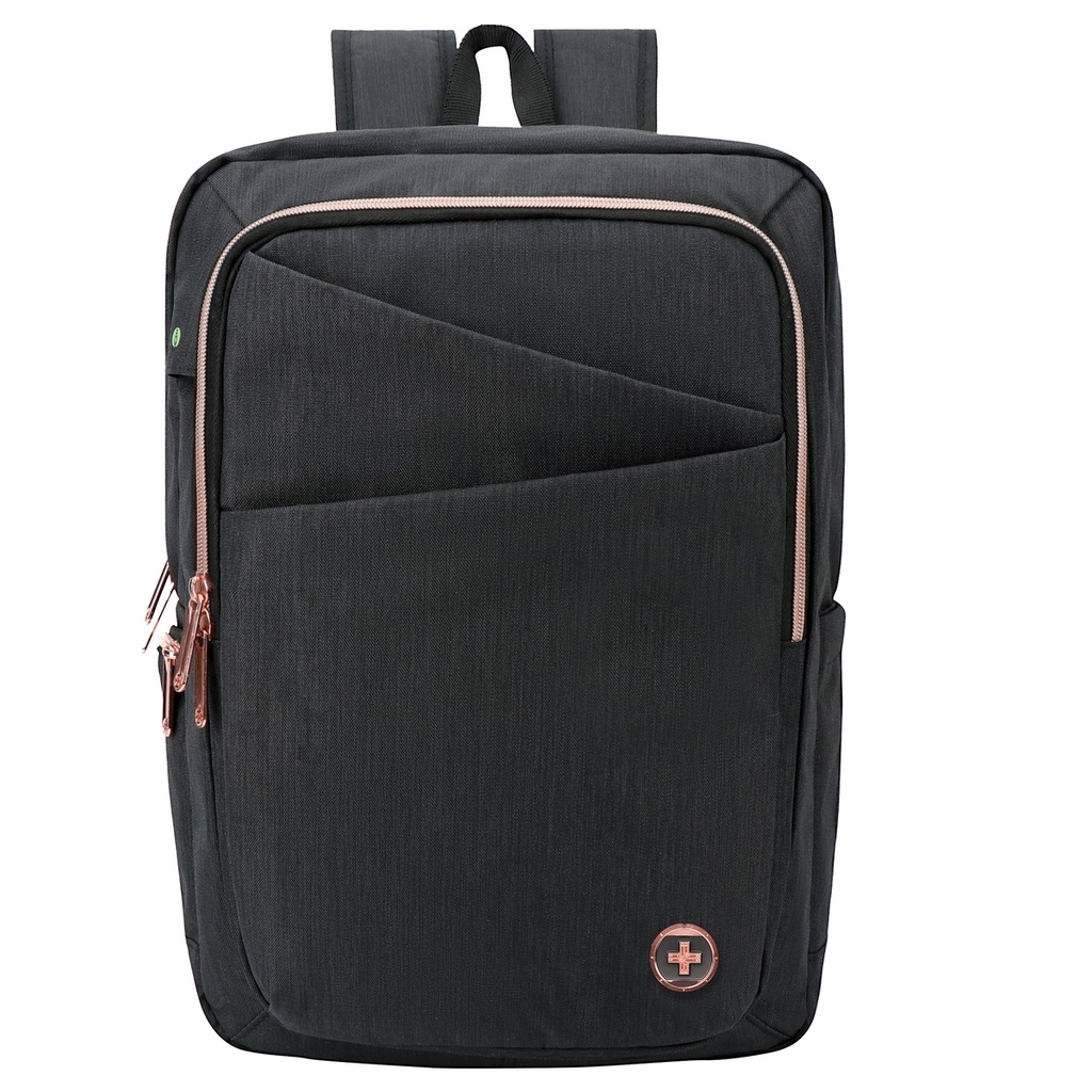 Zaino porta notebook 15,6" Katy Rose nero c/zip rose gold Swiss Digital DESIGN