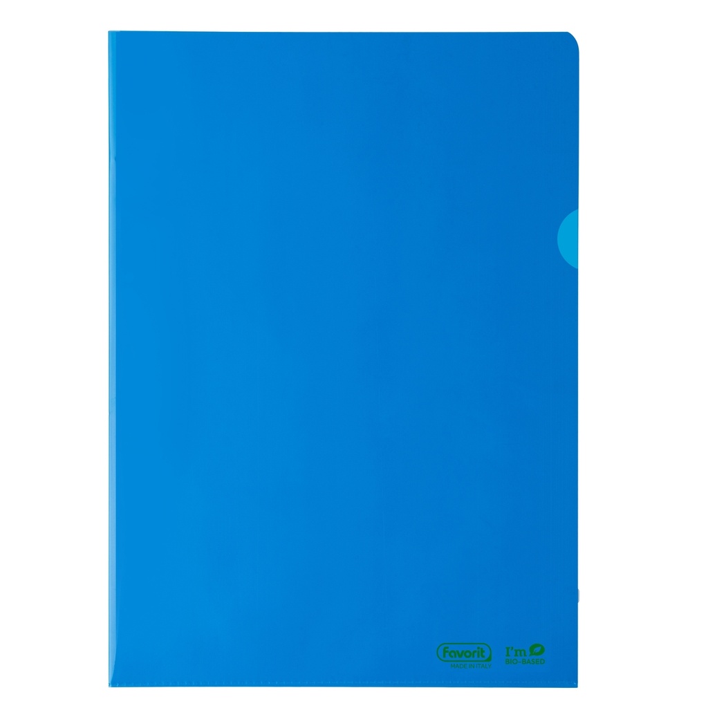 25 cartelline a L 22X30 PE Bio-Based blu liscio superior Favorit