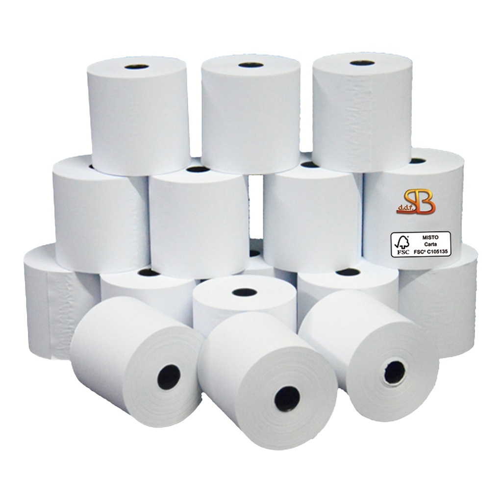 Blister 10 rotoli carta neutra 55gr 60mm x 28mt D 58mm per Calcolatrice