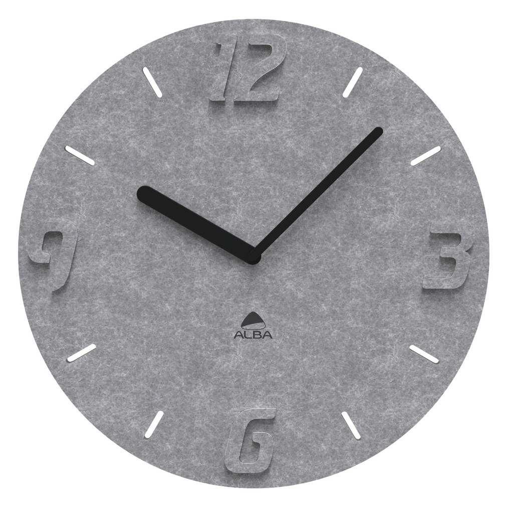Orologio da parete PET effetto 3D D30cm grigio Alba