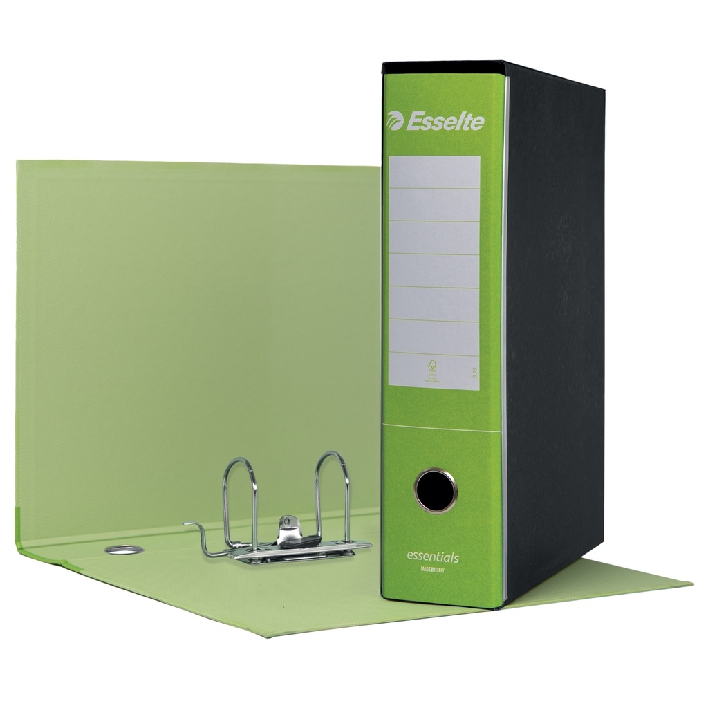 Registratore ESSENTIALS G75 verde chiaro dorso 8cm f.to protocollo ESSELTE